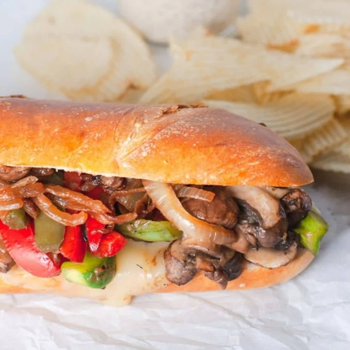 Mushroom Cheese Steak Sandwich